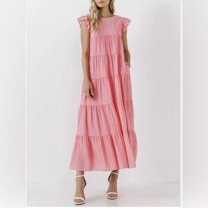 English factory Elegant Pink Maxi Dress